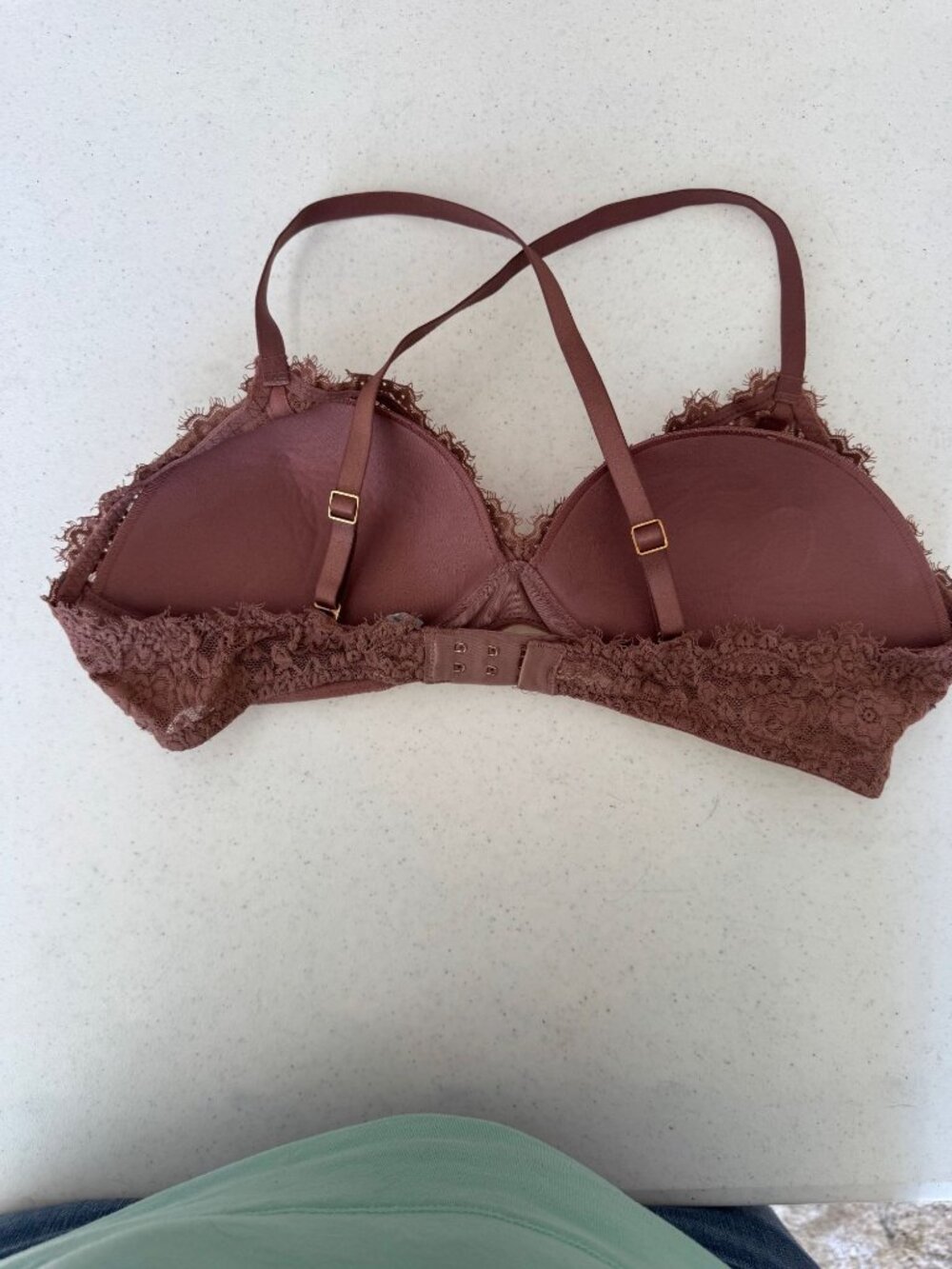 Aerie Lace Push-Up Bra Brown Size 34C Adjustable Straps Nylon Blend Underwire - Picture 2 of 3